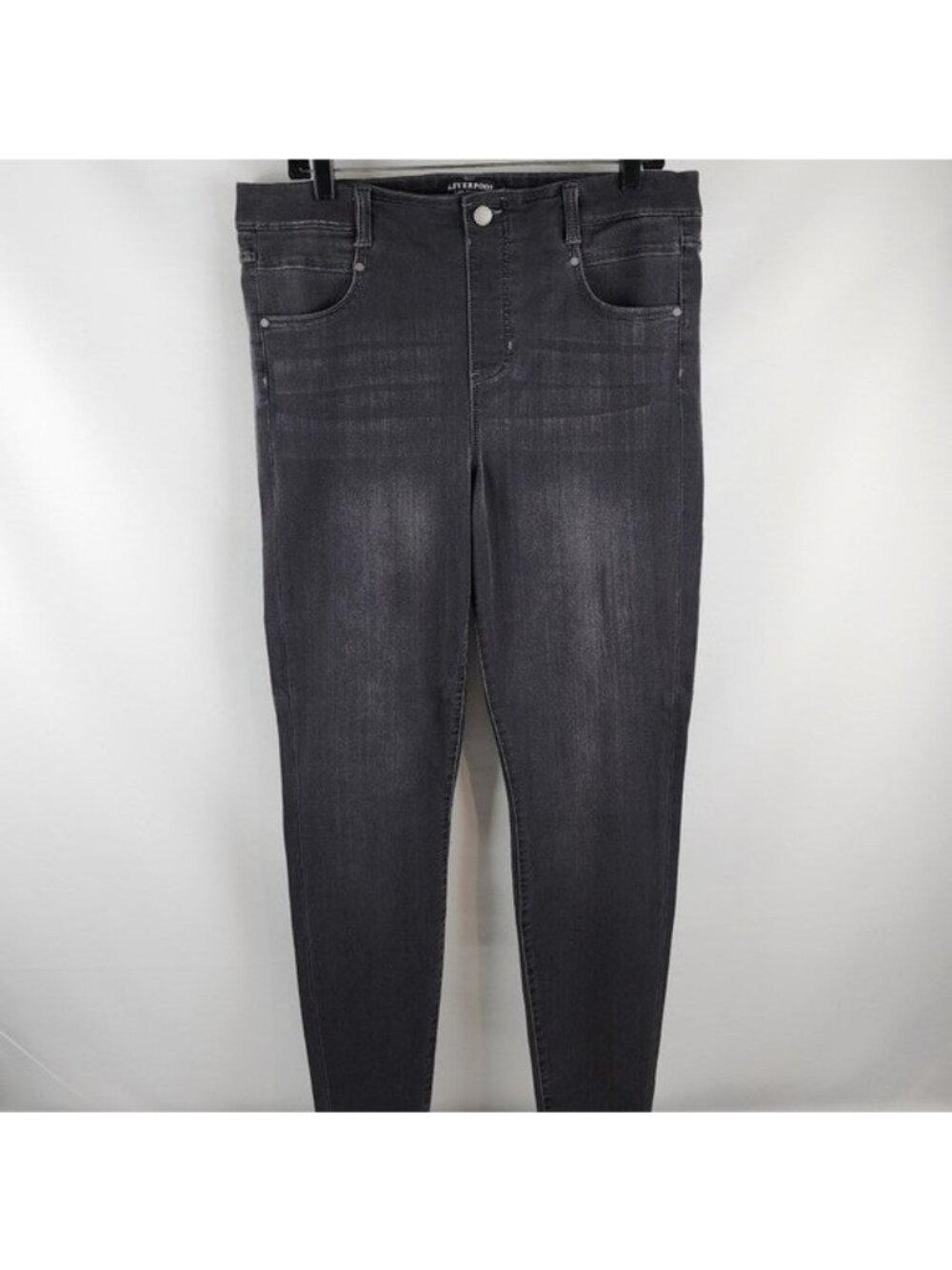 Liverpool Jeans Womens 14/32 The Skinny Faded Black Jeans (32x29)